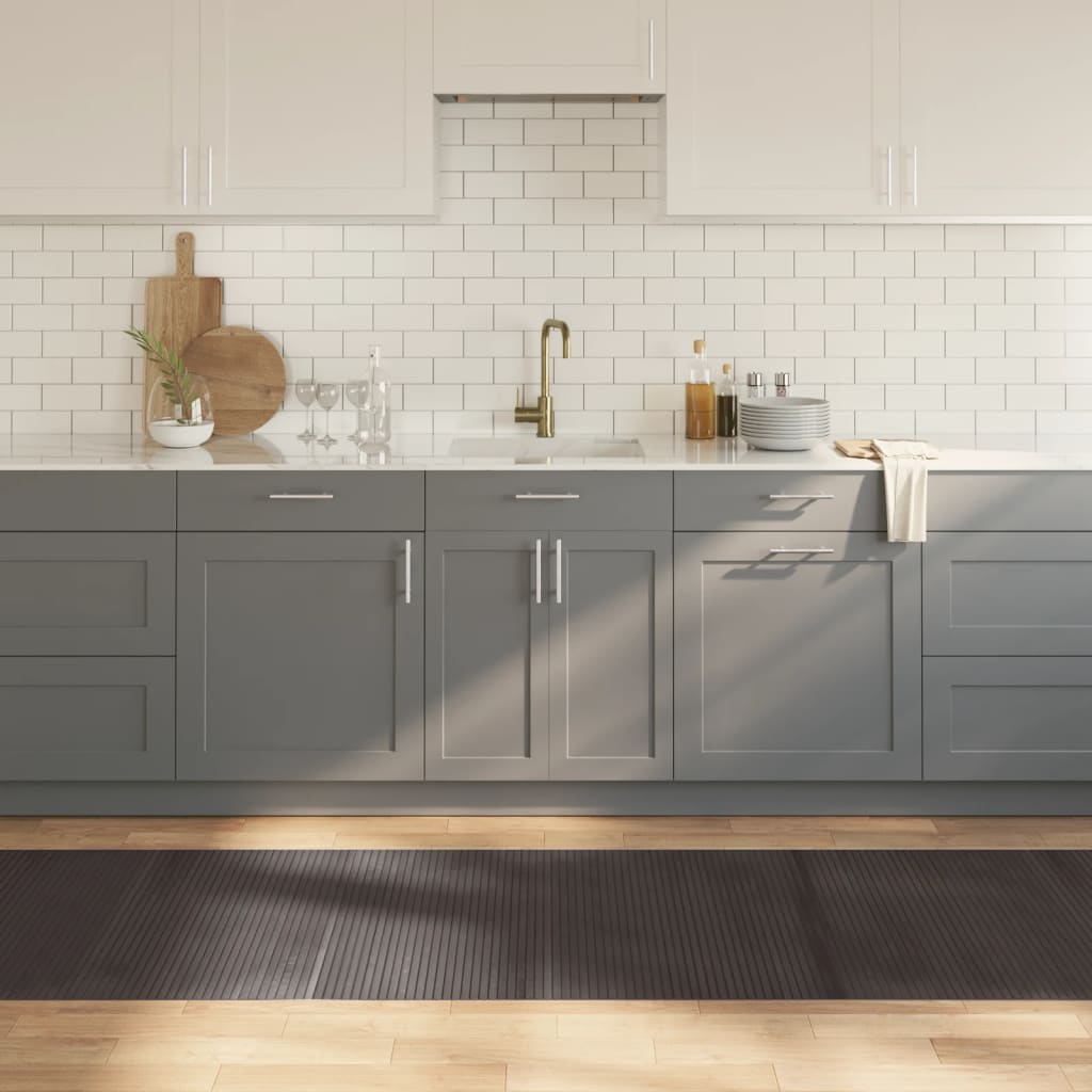 Gulvtæppe 80x300 Cm Rektangulær Bambus Mørkebrun - Vidaxl