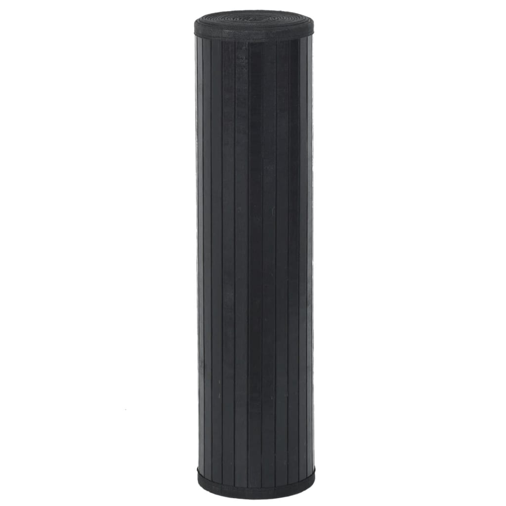 gulvtæppe 60x100 cm bambus sort