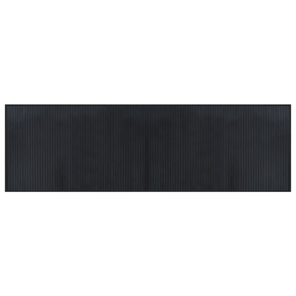 gulvtæppe 60x200 cm rektangulær bambus sort