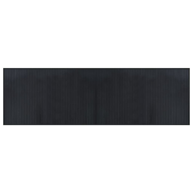 gulvtæppe 60x200 cm rektangulær bambus sort
