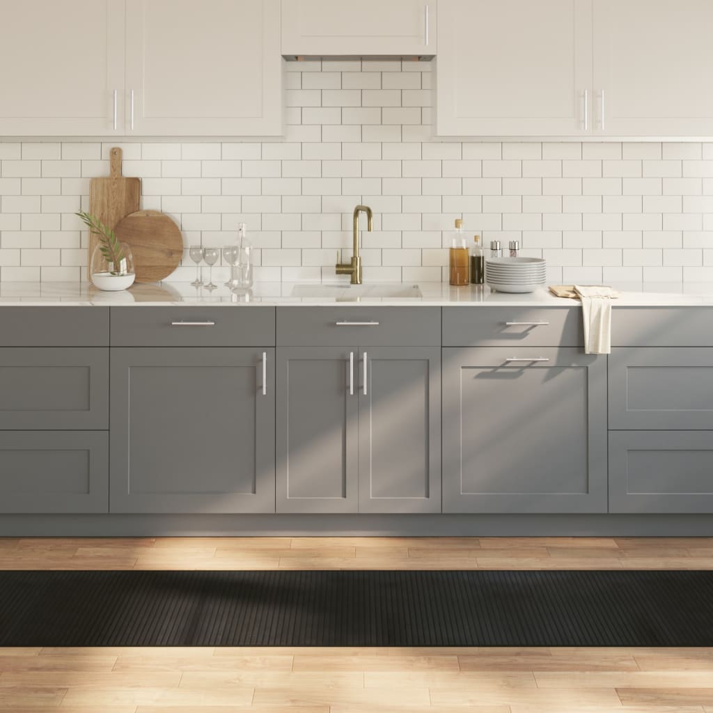 gulvtæppe 60x400 cm rektangulær bambus sort