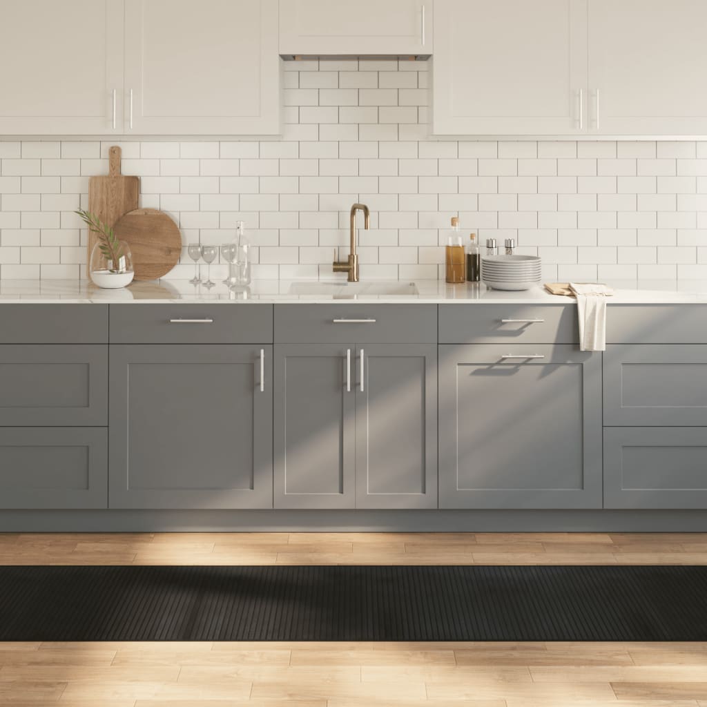 Gulvtæppe 60x500 Cm Rektangulær Bambus Sort - Vidaxl