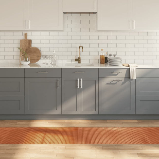 gulvtæppe 60x1000 cm rektangulær bambus brun