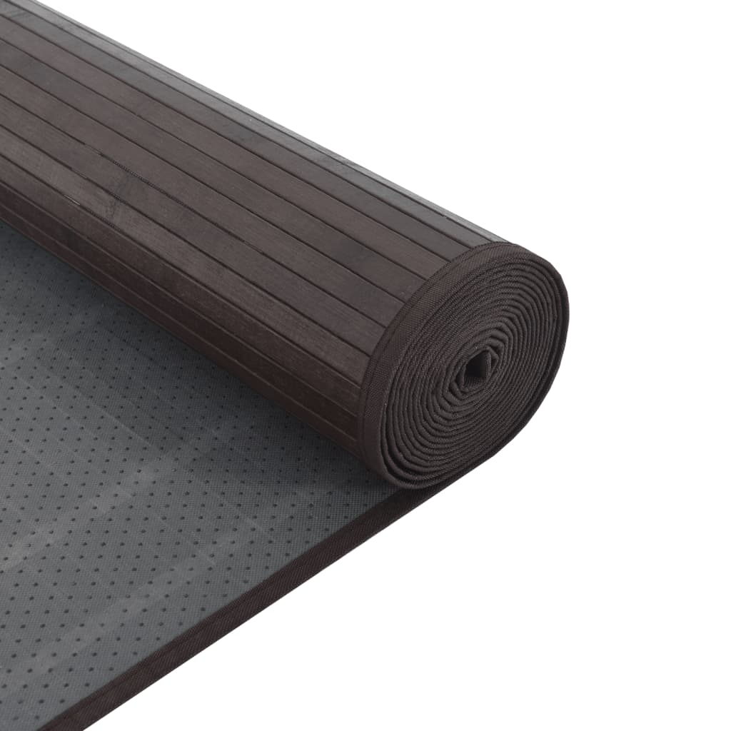 gulvtæppe 60x1000 cm rektangulær bambus mørkebrun