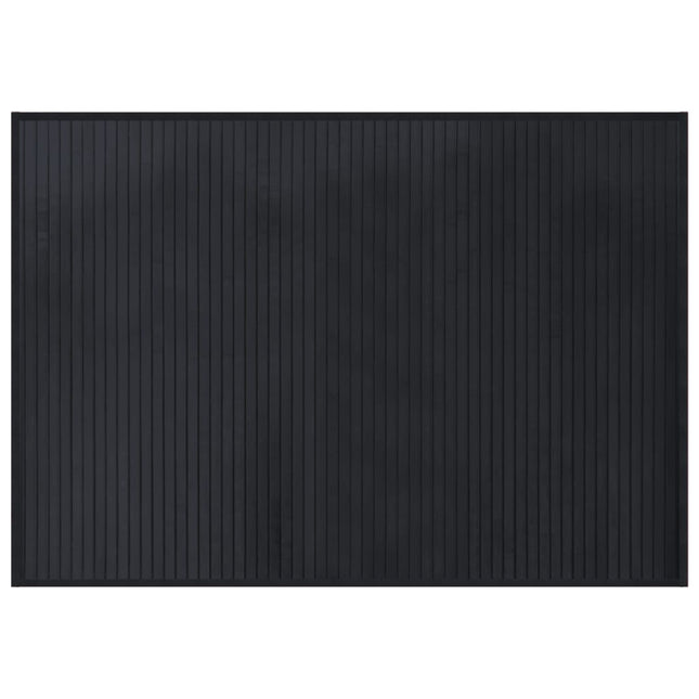 gulvtæppe 70x100 cm rektangulært bambus sort