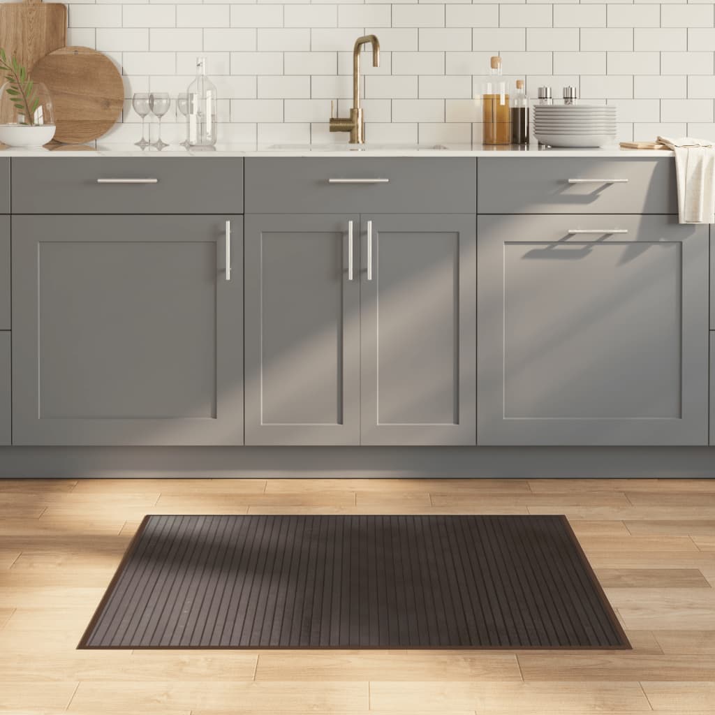 Gulvtæppe i bambus 70×100 cm - rektangulært, mørkebrun