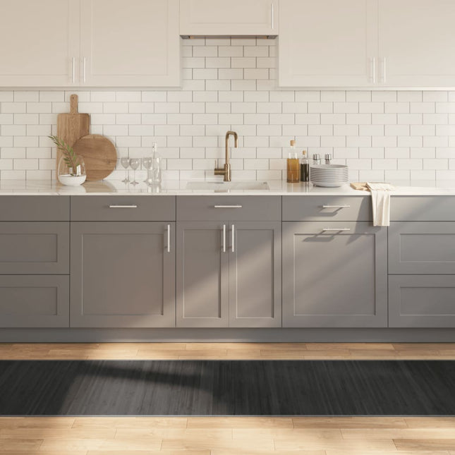 gulvtæppe 70x400 cm rektangulær bambus grå