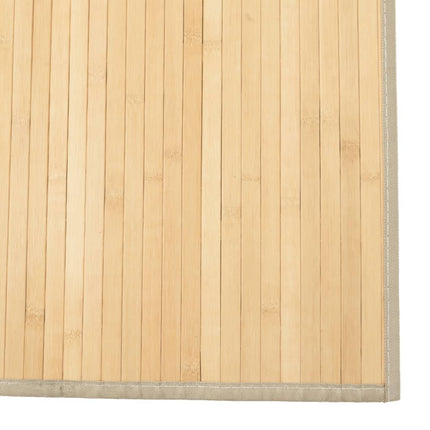gulvtæppe 80x100 cm rektangulær bambus lys naturfarvet