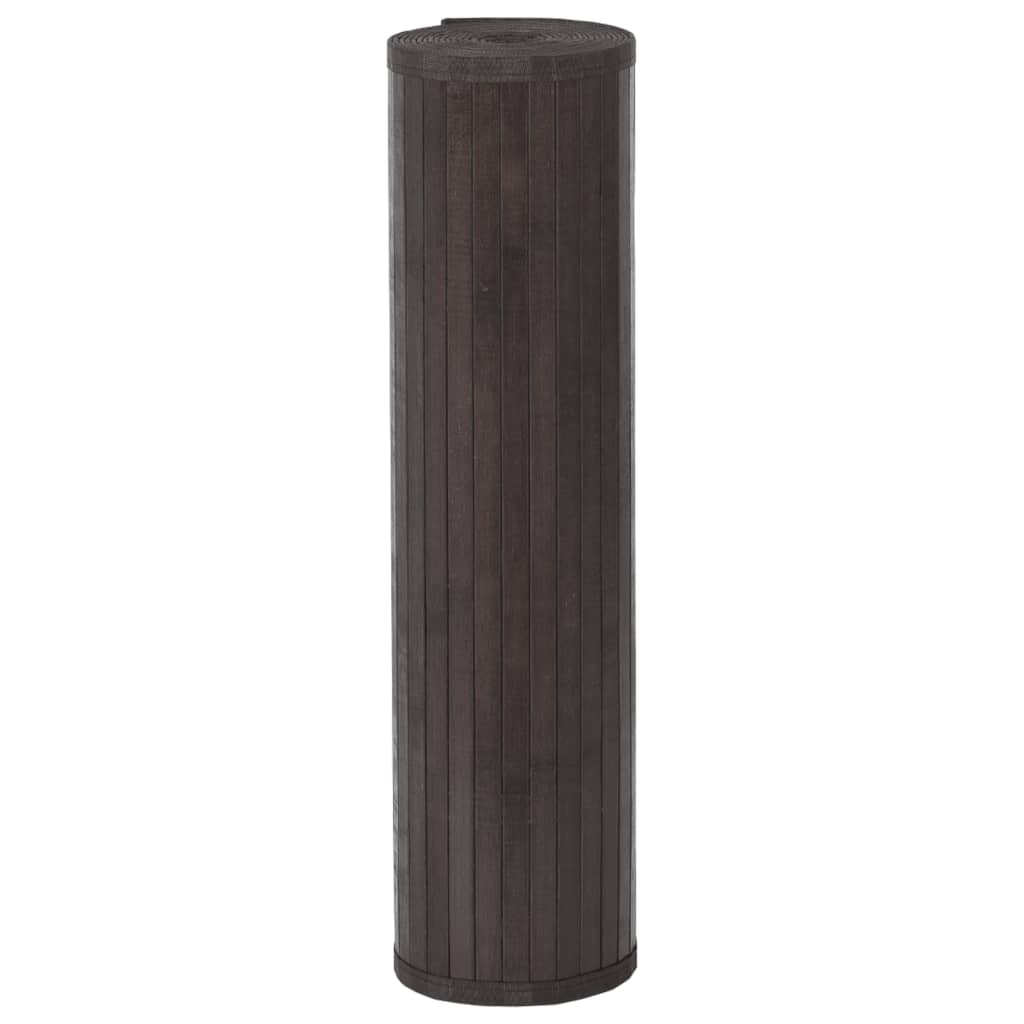 gulvtæppe 80x100 cm rektangulær bambus mørkebrun