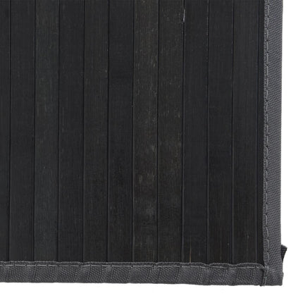 gulvtæppe 80x200 cm rektangulær bambus sort