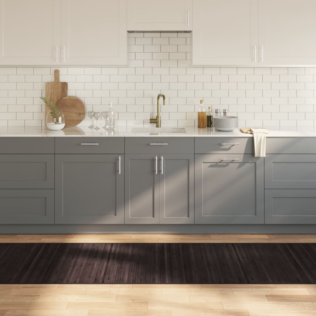 gulvtæppe 80x300 cm rektangulær bambus mørkebrun