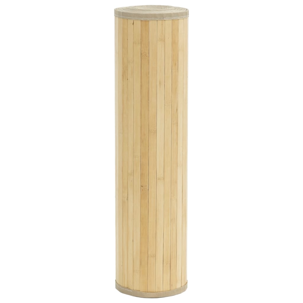 gulvtæppe 80x400 cm rektangulær bambus lys naturfarvet
