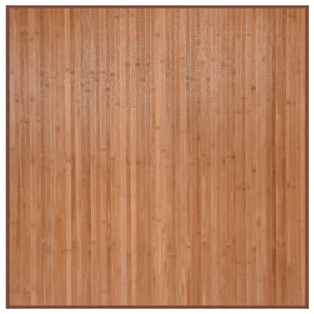 gulvtæppe 100x100 cm rektangulær bambus naturfarvet