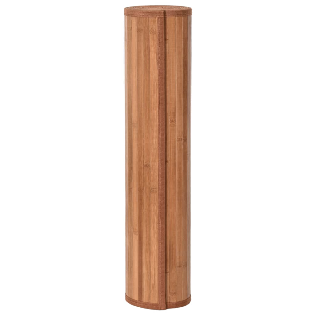 gulvtæppe 100x100 cm rektangulær bambus naturfarvet