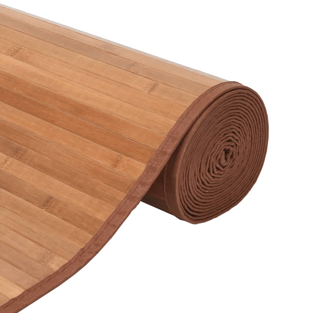 gulvtæppe 100x100 cm rektangulær bambus naturfarvet