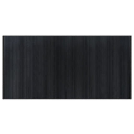 gulvtæppe 100x200 cm rektangulær bambus sort