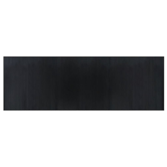 gulvtæppe 100x300 cm rektangulær bambus sort
