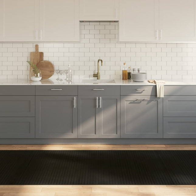 gulvtæppe 100x300 cm rektangulær bambus sort
