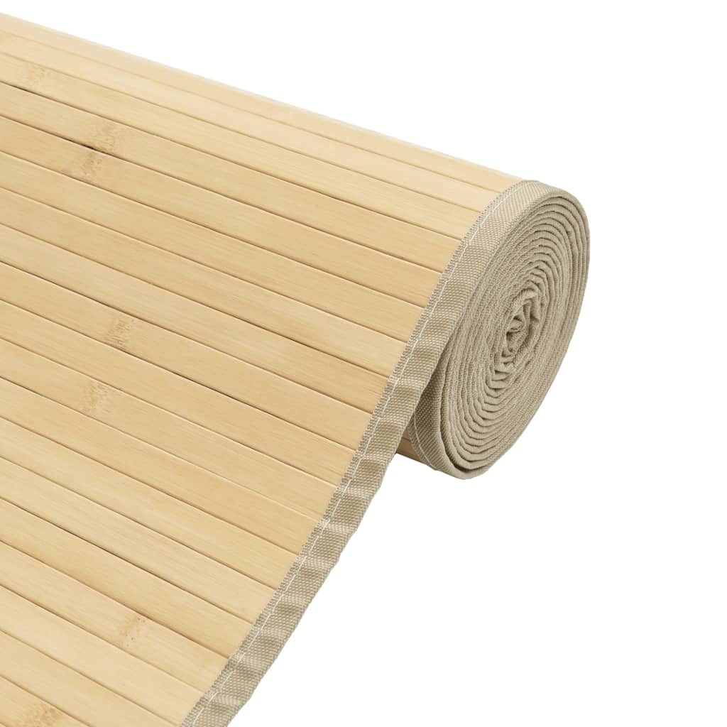 gulvtæppe 100x300 cm rektangulær bambus lys naturfarvet