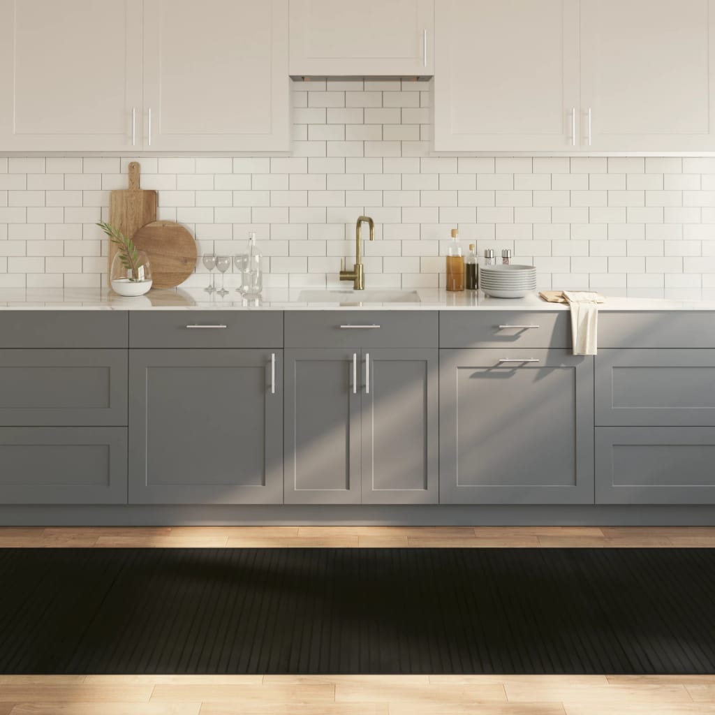 vidaXL Gulvtæppe - Rektangulær Bambus - Sort - 100x400 cm