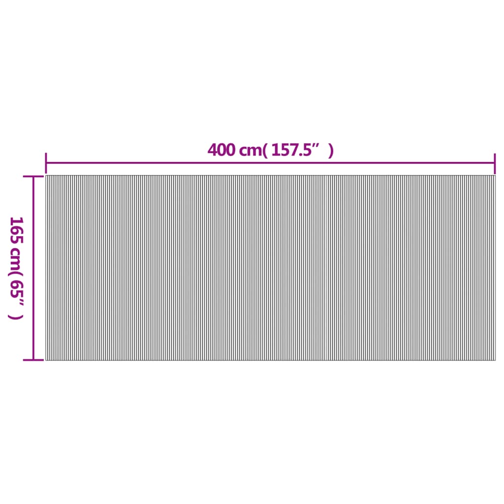 rumdeler bredde 400 cm højde 165 cm bambus lys naturfarvet
