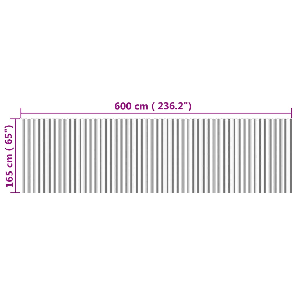 rumdeler bredde 600 cm højde 165 cm bambus naturfarvet