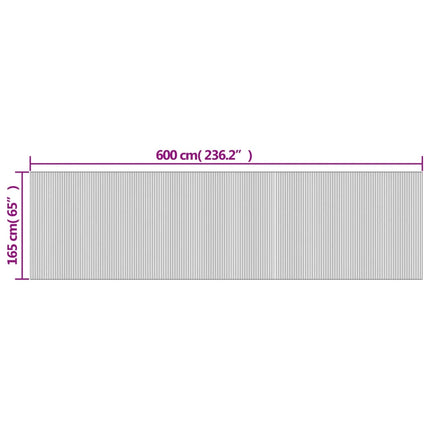 rumdeler bredde 600 cm højde 165 cm bambus grå