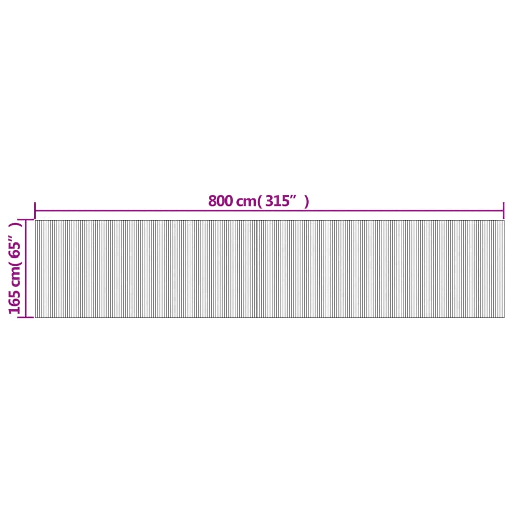 rumdeler bredde 800 cm højde 165 cm bambus lys naturfarvet