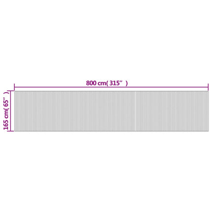 rumdeler bredde 800 cm højde 165 cm bambus grå
