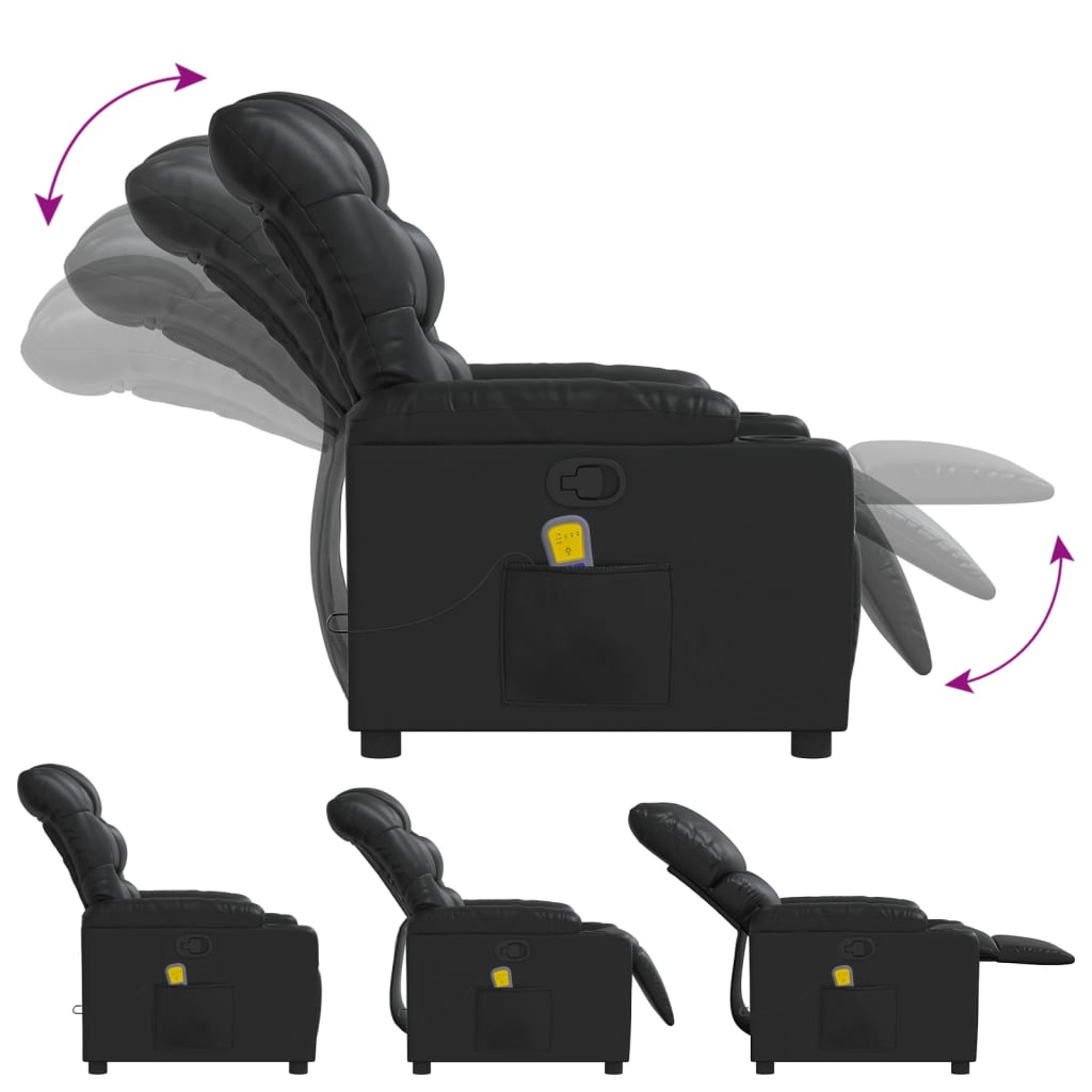 massagestol kunstlæder sort