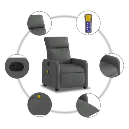 massagestol stof mørkegrå