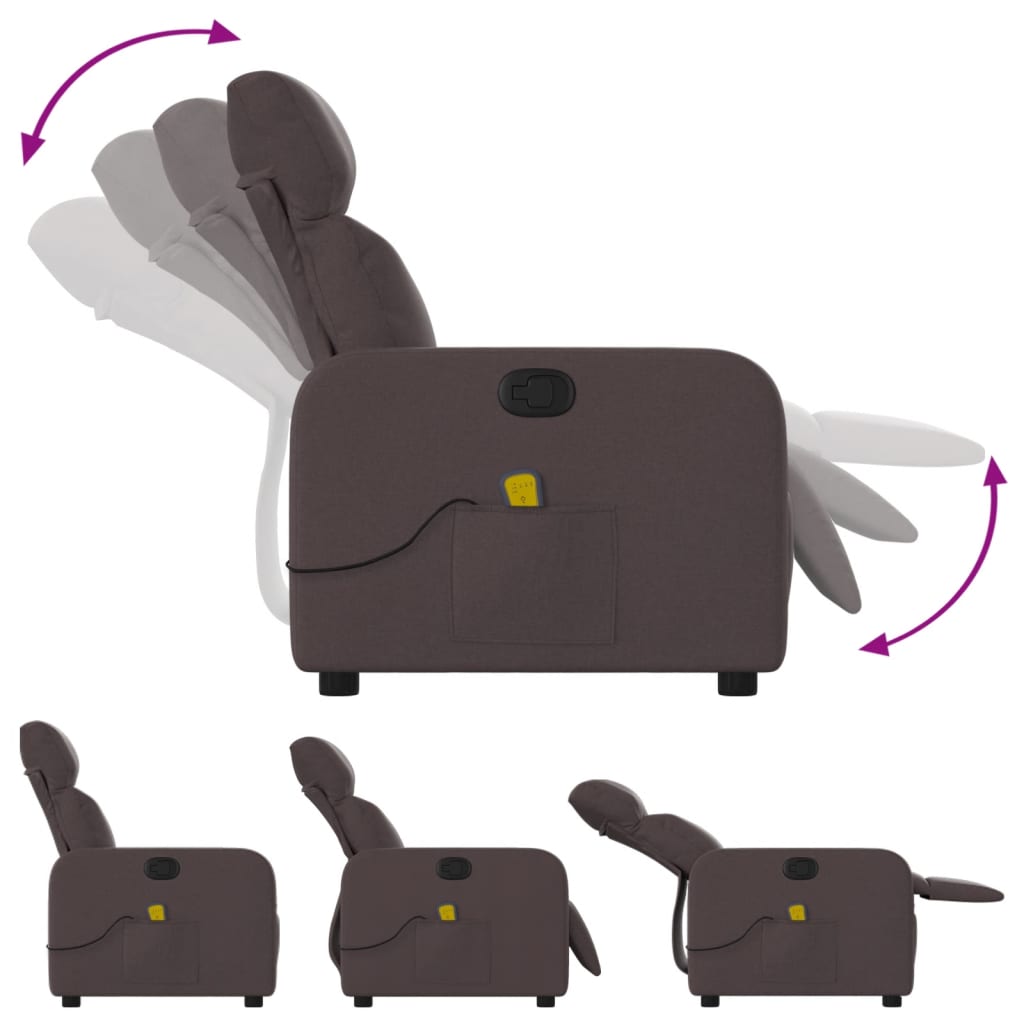 massagestol stof mørkebrun