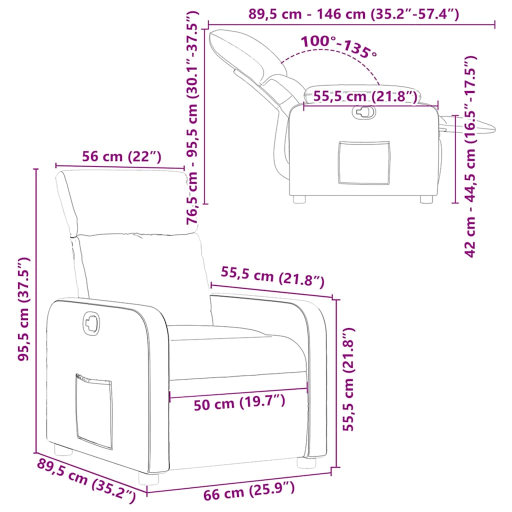 lænestol kunstlæder sort