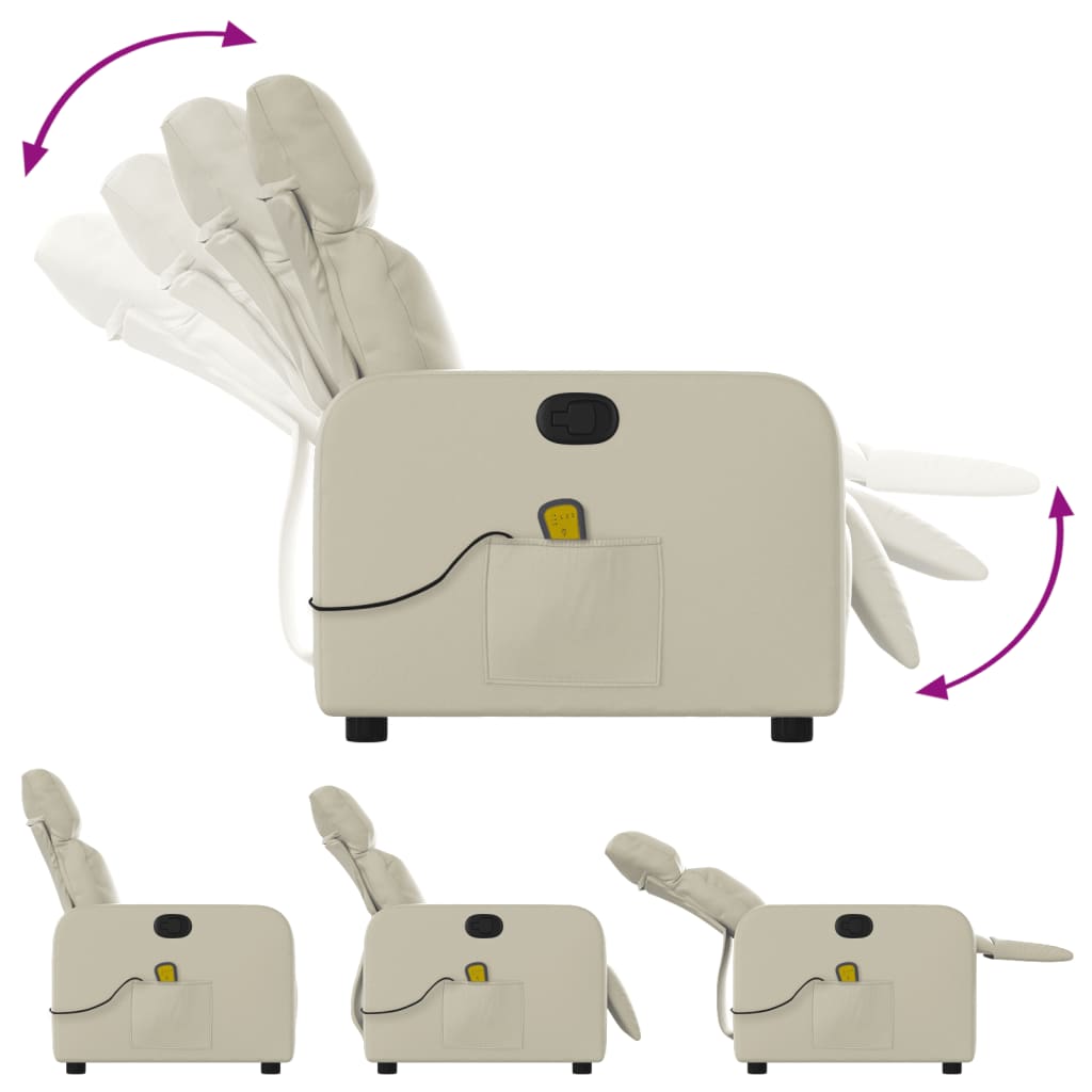 massagestol kunstlæder cremefarvet