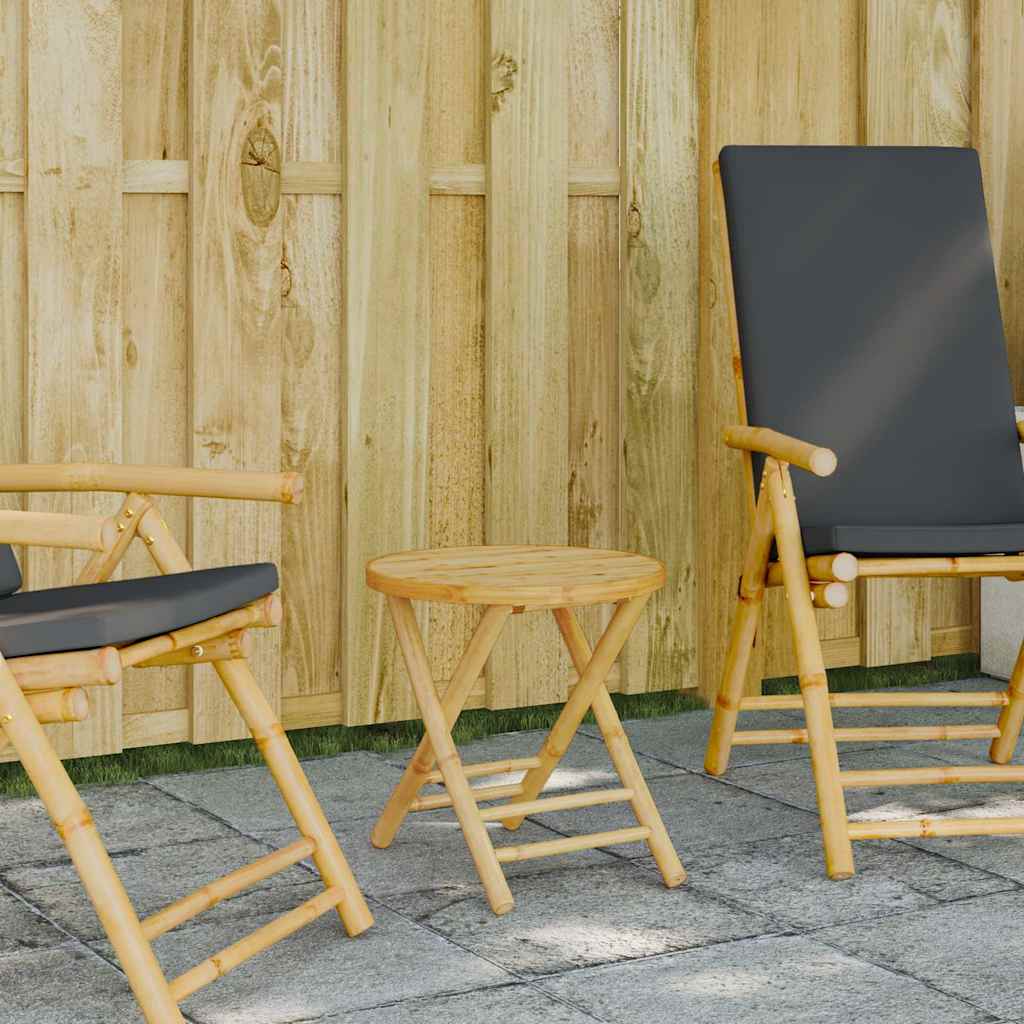 Foldbart Havebord Ø Bambus - 45 x 45 cm