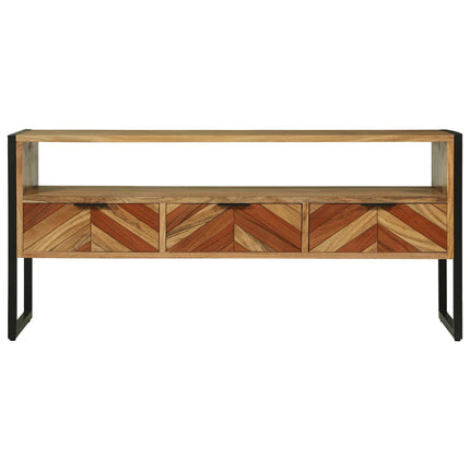 TV-skab med skuffe Brun 100 x 35 x 50 cm Massivt Akacietræ