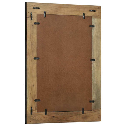 Vægspejl Sort og Brunt 70 x 2 x 70 cm Massivt Akacietræ