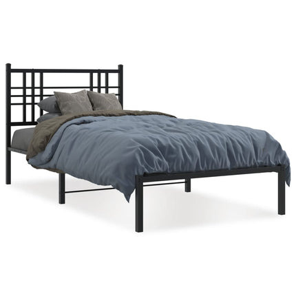 sengeramme med sengegavl 90x200 cm metal sort