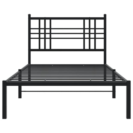 sengeramme med sengegavl 90x200 cm metal sort