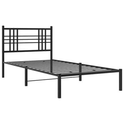 sengeramme med sengegavl 100x190 cm metal sort
