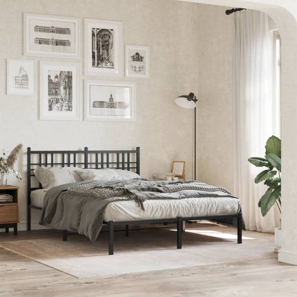 sengeramme med sengegavl 120x190 cm metal sort