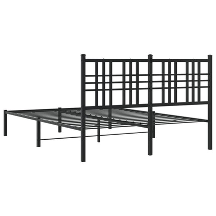 sengeramme med sengegavl 135x190 cm metal sort