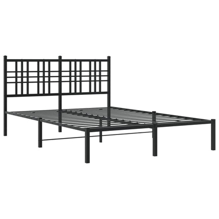 sengeramme med sengegavl 140x190 cm metal sort