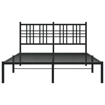 sengeramme med sengegavl 140x190 cm metal sort