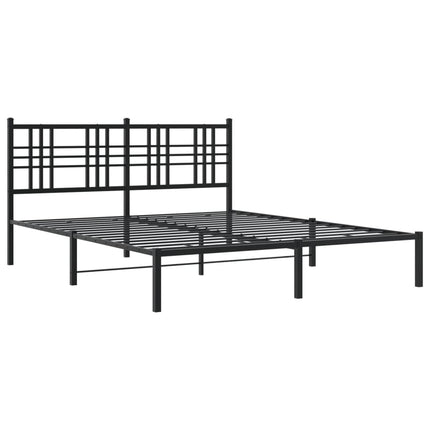 sengeramme med sengegavl 150x200 cm metal sort