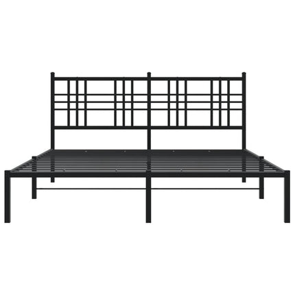 sengeramme med sengegavl 150x200 cm metal sort