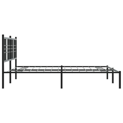 sengeramme med sengegavl 150x200 cm metal sort