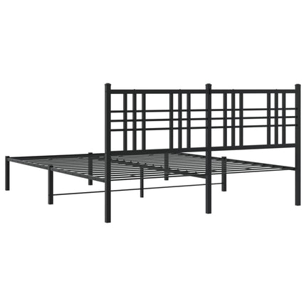 sengeramme med sengegavl 150x200 cm metal sort