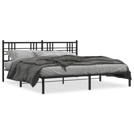 sengeramme med sengegavl 193x203 cm metal sort