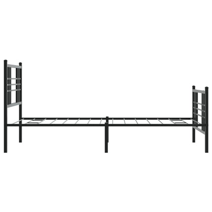 sengeramme med sengegavl og fodgærde 90x190 cm metal sort